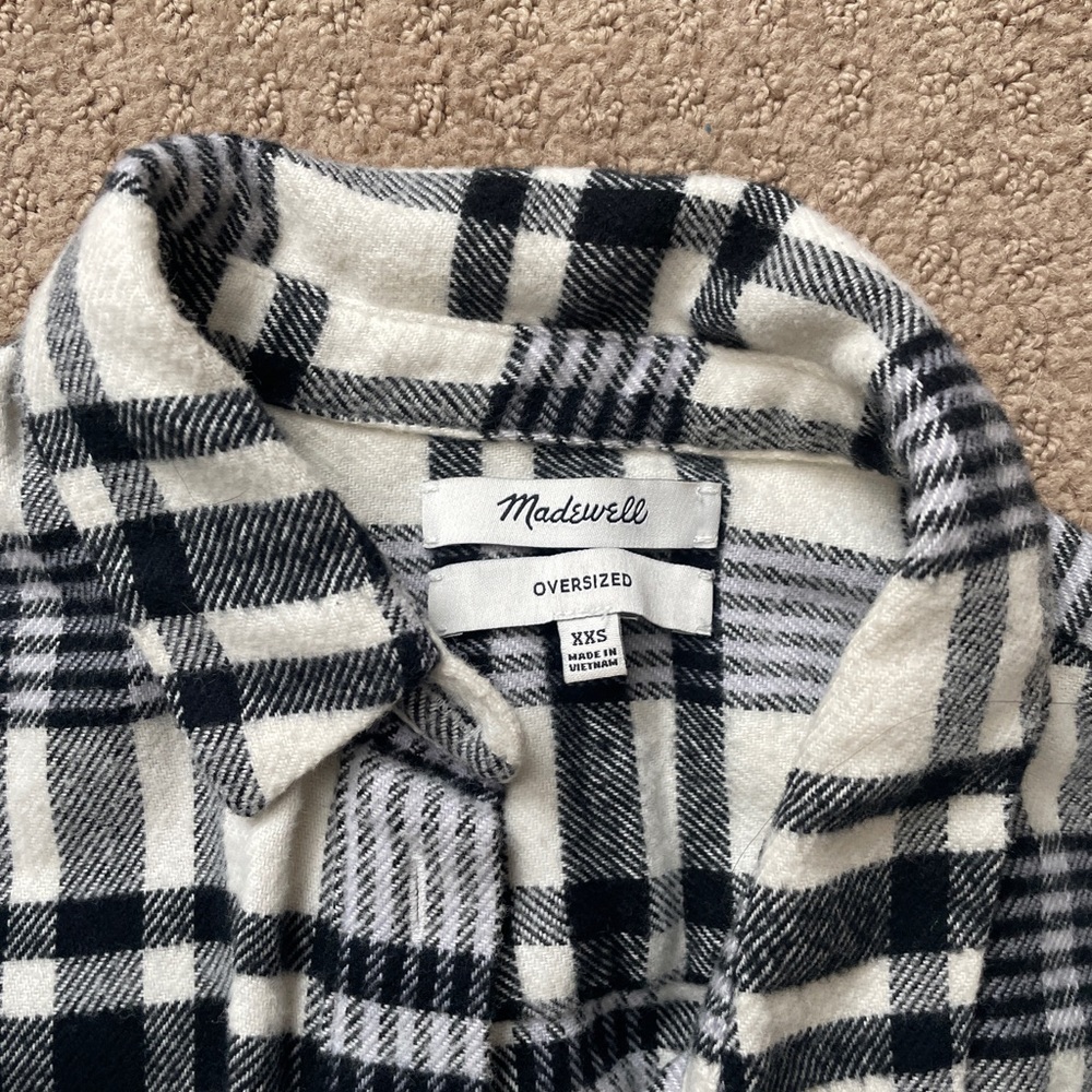 Madewell black and white flannel